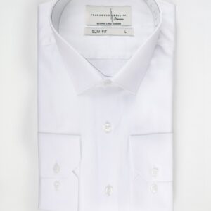 Chemise Ajustée Décontractée En Coton – Blanc