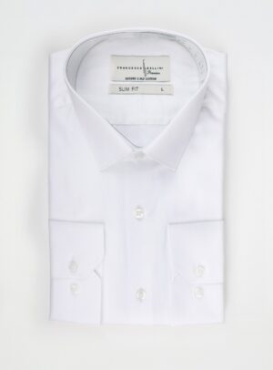 Chemise Ajustée Décontractée En Coton – Blanc