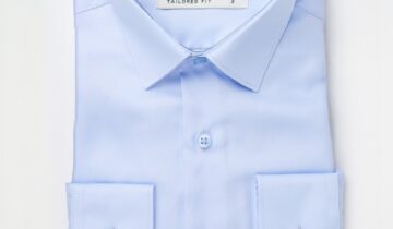 Chemise Ajustée En Satin – Bleu Ciel