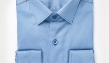 Chemise Ajustée En Satin – Bleu Foncé