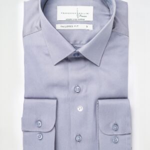 Chemise Ajustée En Satin – Gris