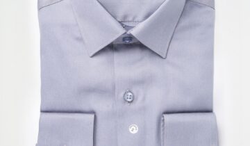 Chemise Ajustée En Satin – Gris