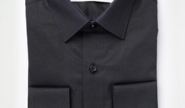Chemise Ajustée En Satin – Noir