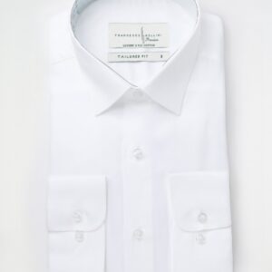 Chemise Ajustée En Satin – Blanc