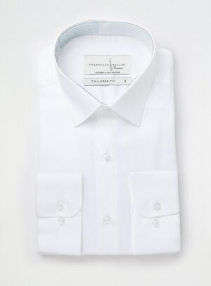 Chemise Ajustée En Satin – Blanc