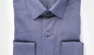 Chemise Ajustée En Satin – Gris Foncé