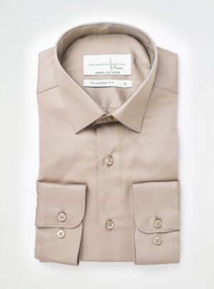 Chemise Ajustée En Satin – Taupe