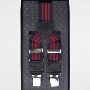 Bretelle Elastique Rayé Réglable - Bleu Marine / Bordeaux