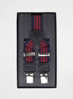 Bretelle Elastique Rayé Réglable - Bleu Marine / Bordeaux
