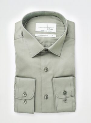 Chemise Ajustée En Satin – Vert