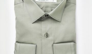 Chemise Ajustée En Satin – Vert