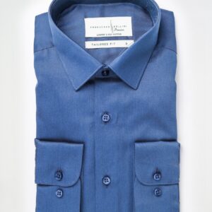 Chemise Ajustée En Satin – Indigo