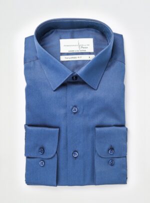Chemise Ajustée En Satin – Indigo