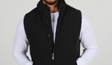 Gilet Matelassée Sport À Fermeture Éclair – Noir