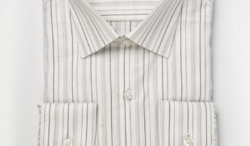 Chemise Ajustée à Rayures Fines – Gris / Noir