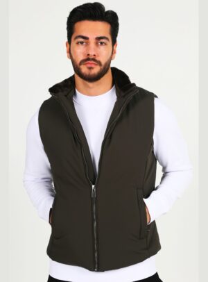 Gilet Matelassée Sport À Fermeture Éclair - Khaki