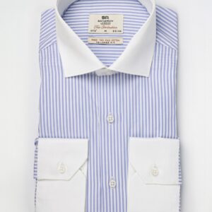 Chemise Ajustée rayé Col Blanc Poignet Blanc - Parme