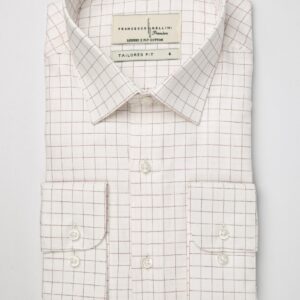 Chemise Ajustée à Carreaux Délicats - Bordeaux