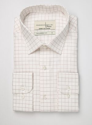 Chemise Ajustée à Carreaux Délicats - Bordeaux