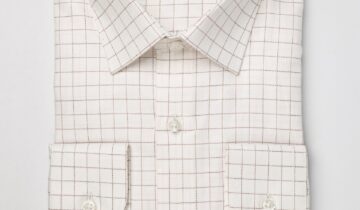 Chemise Ajustée à Carreaux Délicats – Bordeaux