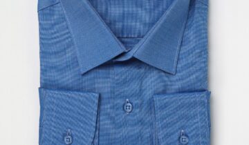Chemise Ajustée en Coton – Bleu