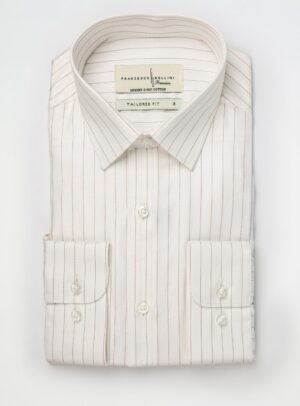 Chemise Ajustée à Rayures Étroites - Bordeaux