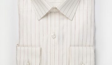 Chemise Ajustée à Rayures Étroites – Bordeaux