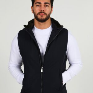 Gilet Matelassée Sport À Fermeture Éclair - Bleu Marine