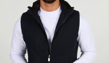 Gilet Matelassée Sport À Fermeture Éclair – Bleu Marine