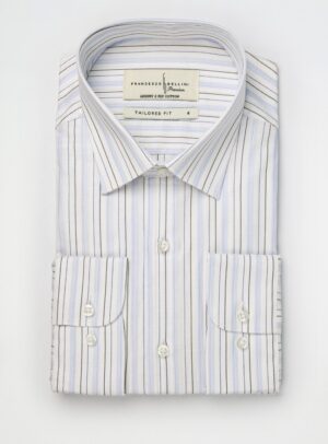 Chemise Ajustée à Rayures Légères - Noir / Bleu
