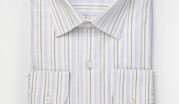 Chemise Ajustée à Rayures Légères – Noir / Bleu