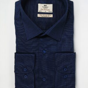 Chemise Ajustée en Coton - Bleu Marine
