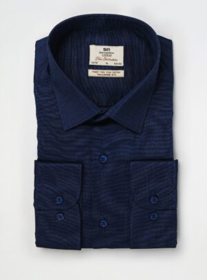 Chemise Ajustée en Coton - Bleu Marine
