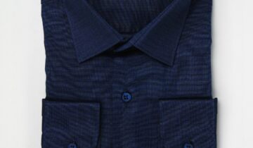 Chemise Ajustée en Coton – Bleu Marine