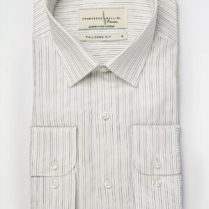 Chemise Ajustée à Rayures Subtiles - Gris / Noir
