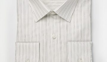 Chemise Ajustée à Rayures Subtiles – Gris / Noir