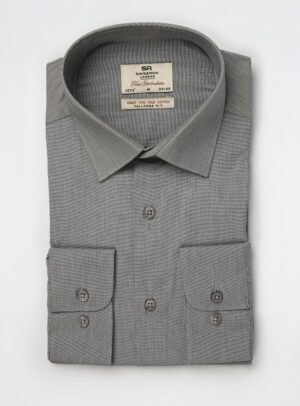 Chemise Ajustée en Coton - Gris Foncé