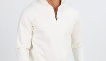 Sweatshirt Ajusté Col Chemisier – Crème
