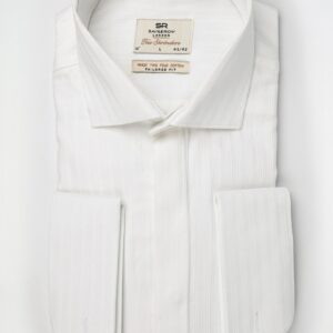Chemise Ajustée Col Classique À Boutons Manchette – Blanc