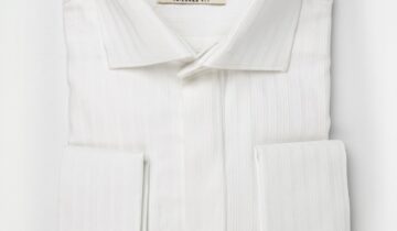 Chemise Ajustée Col Classique À Boutons Manchette – Blanc