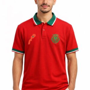 Polo Manches courtes à Col Vert Boutonné - Rouge