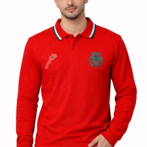 Polo Manches longues à Col Rouge Boutonné - Rouge
