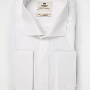 Chemise Ajustée Col Classique À Boutons Manchette – Blanc