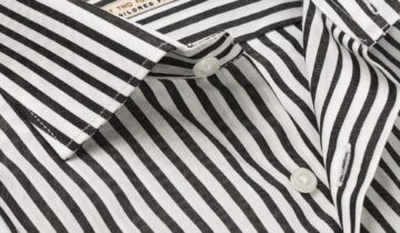 Chemise Ajustée À Rayures En Coton – Noir