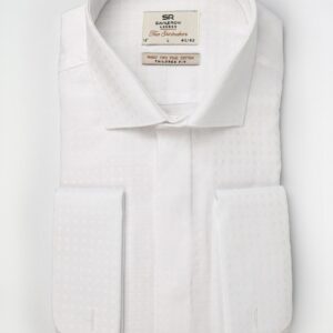 Chemise Ajustée Col Classique À Boutons Manchette – Blanc