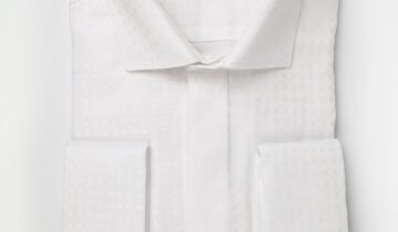 Chemise Ajustée Col Classique À Boutons Manchette – Blanc