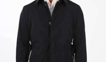 Trench-Coat Croisé à Boutons Cachets – Bleu Marine