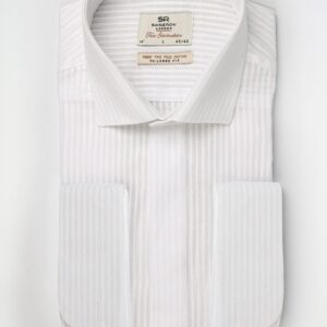 Chemise Ajustée Col Classique À Boutons Manchette – Blanc