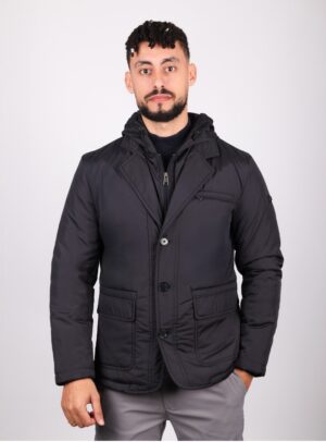 Jacket Matelassée Urbaine à Capuche - Bleu Marine