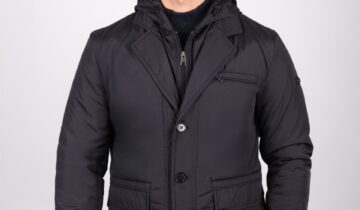 Jacket Matelassée Urbaine à Capuche – Bleu Marine